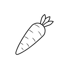 Simple Carrot Line Art Illustration Design.