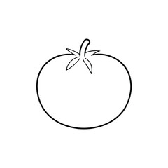 Simple Tomato Outline Line Art Design.
