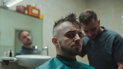 Fototapeta premium Barber Cutting Hair