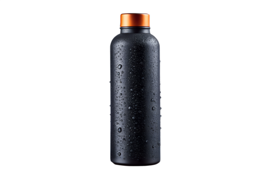Sleek Black Water Bottle with Copper Cap Hydration Perfection