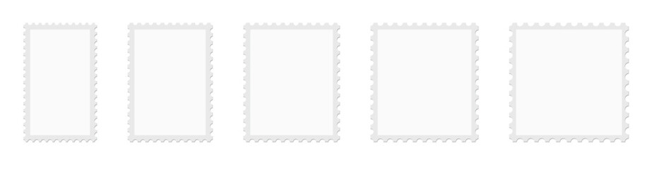 Postage stamp. Blank postage postmark. Empty mail delivery template.