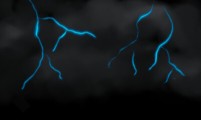lightning in the dark, storm, thunder