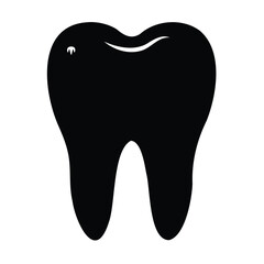 Teeth Silhouette Icon Isolated on White Background