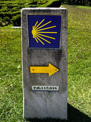 St.James way, Camino de Santiago Sign, yellow arrow sign, direction, Caminho de San Tiago