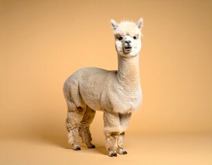 Fototapeta premium 口が半開きのかわいいアルパカ ポートレート