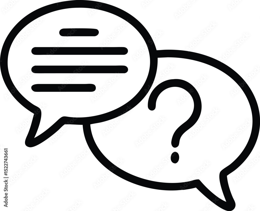Poster question and answer speech bubbles icon vector illustration for faq and communication design needs