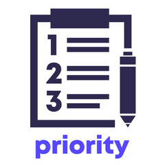 priority, prioritize icon on white