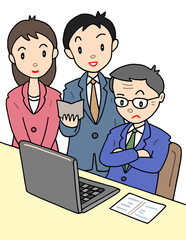 ビジネスのイラスト - 上司・部下・意見交換・コミュニケーション