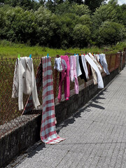 clothes drying in the sun