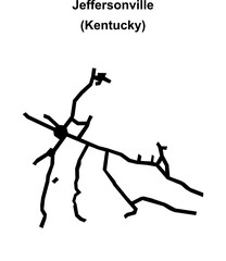 Jeffersonville (Kentucky) blank outline map