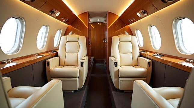 Luxurious Embraer Legacy 500 interior, perfect for showcasing comfort and advanced technology. Ideal for travel and business themes.