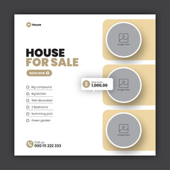 Real estate social media post banner design template or web banner design template