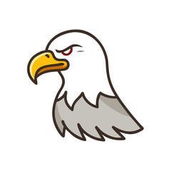 Obraz premium Cartoon eagle head illustration with serious expression 