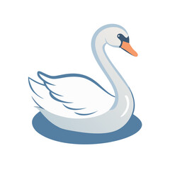Fototapeta premium Elegant swan floating peacefully on calm water surface 