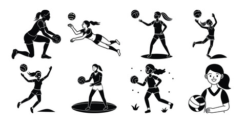 Girls Playing Games Vector Silhouette Bundle – Set 1
