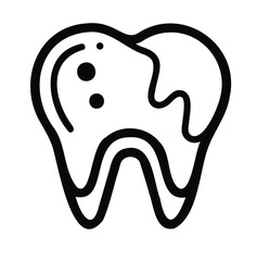 Tooth Decay or Cavities Color Icon Isolated on White Background