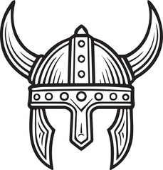 viking helmet and sword