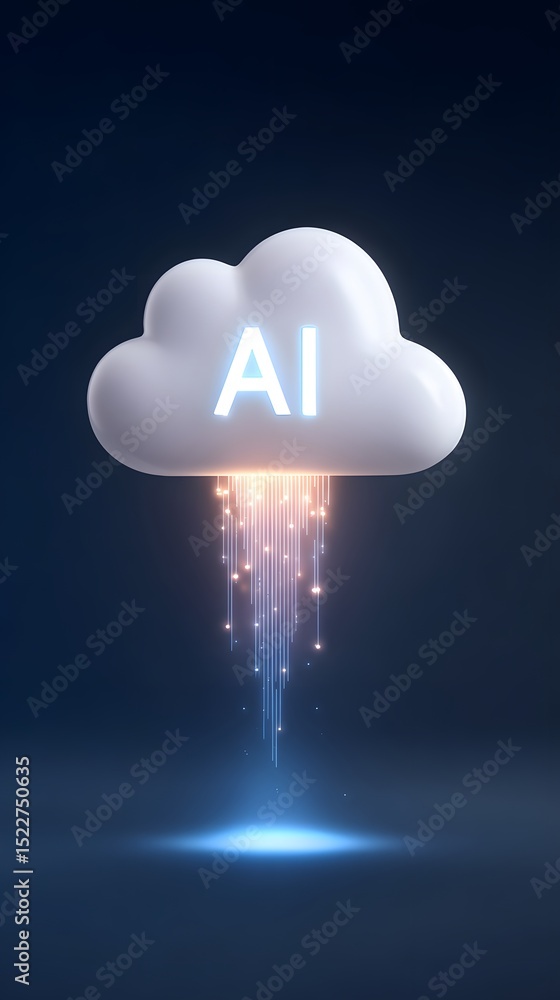 Poster a glowing cloud with 