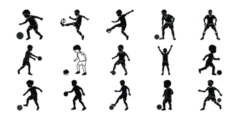 Kids Playing with Balls Vector Silhouette Bundle – Set 1