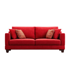 Fototapeta premium red sofa minimalist transparant background