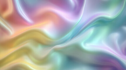 Blurred colorful metallic waves showcasing a blend of colors that evoke a sense of smoothness and tranquility in a soft, flowing design