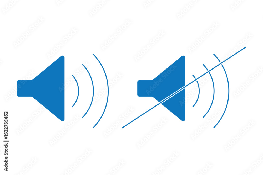 Poster flat style speaker, sound, volume icon set vector symbol , low and hight level and mute volume speak