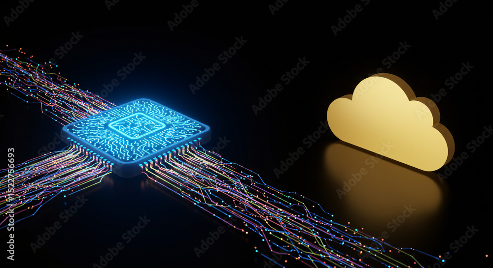 Poster cloud computing microchip to cloud data transfer visualization