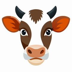Obraz premium Funny cartoon cow vector illustration with a cute farm animal