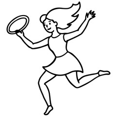 Running people vector silhouette illustration for sport