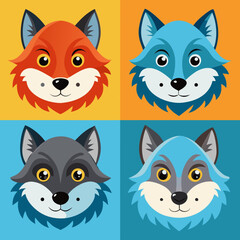 Fototapeta premium Funny cartoon cat characters collection