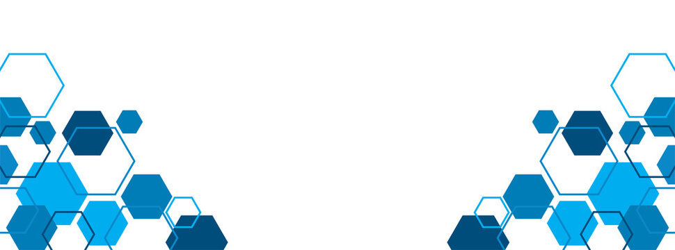 Abstract Hexagon Design Modern Geometric Background with Blue Hues