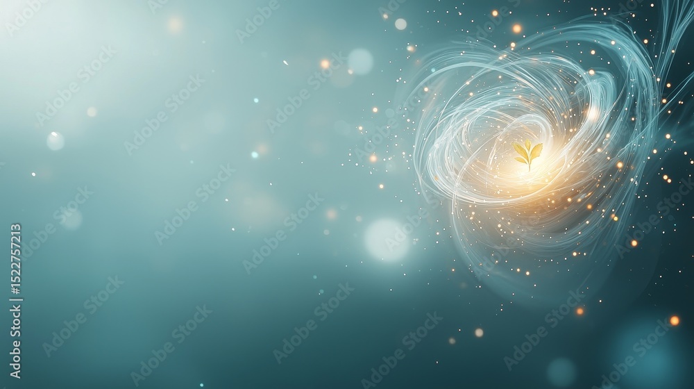 Poster dynamic energy flow abstract space digital artwork ethereal setting close-up perspective concept of 