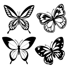 Obraz premium A beautiful set of colorful butterfly vector illustrations, perfect for nature-inspired designs or decorative patterns