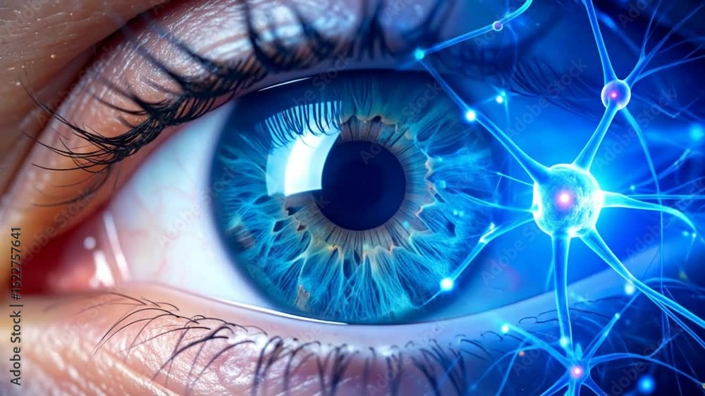 Aufkleber eye with neural network connections, representing artificial intelligence system