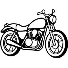 Fototapeta premium Black classic motorcycle vector isolated on white for speed and sport