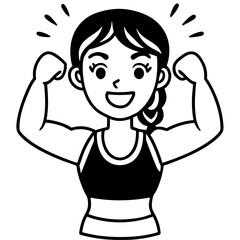 Obraz premium Happy cartoon children smiling with headphones