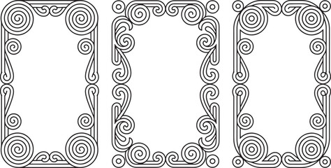 Elegant vector frames decorated with swirls and decorative elements in a classic vintage style