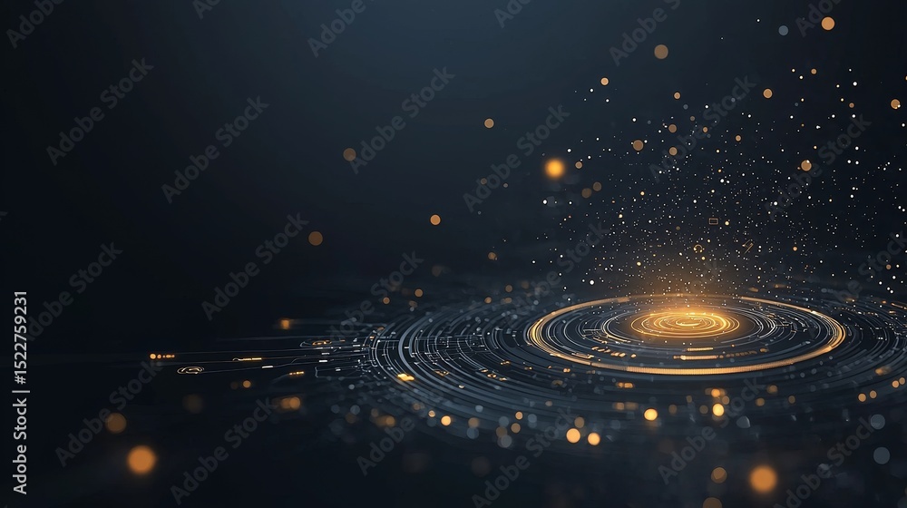 Poster dynamic light particles create a hypnotic spiral digital realm abstract art dark background aestheti