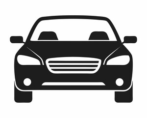 Naklejka premium Front View of a Car Silhouette a Simple and Modern Design Element Perfect for Automotive Industry Transportation and Vehicle Related Projects and Creative Designs