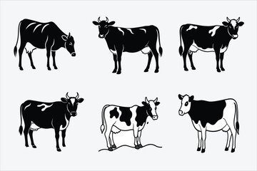 new file of silhouette image about cow 