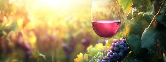 glass of wine on a wooden barrel. selective focus. Generative AI,