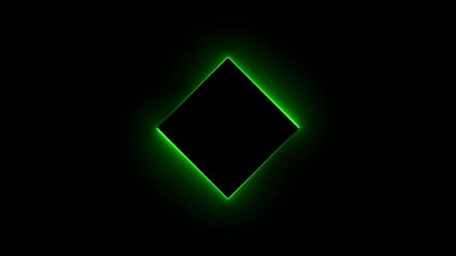 neon light glowing squre animation and loading sabar 4k video on black background