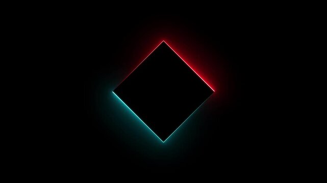 neon light glowing squre animation and loading sabar 4k