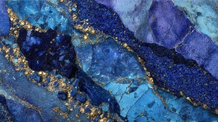 Azurite stone ceramic granite design with intense colors and veins