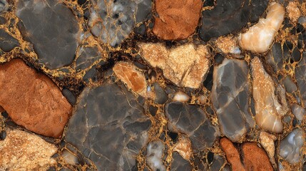 Bold realistic rich brown basalt stone design for ceramics