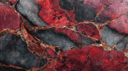 Vibrant crimson and obsidian stoneinspired ceramic granite design