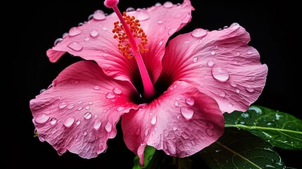 Tropical Pink Hibiscus Macro