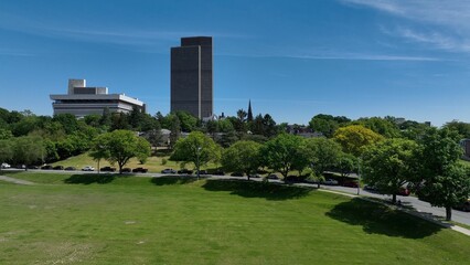 Outdoor public parks in used for biking and walking by citizens in Albany, NY, The Capital city of New York State