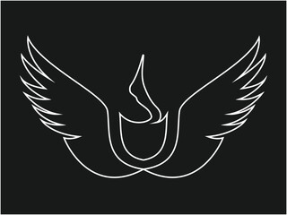 eagle tattoo vector illustration or logo bird