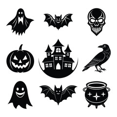 Obraz premium halloween icons set